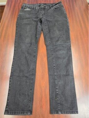 Boom Boom Jeans Size 13 Black Embellished Pocket Straight Leg Rocker Chic Jeans